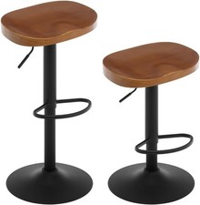 WOLTU Barhocker 2er Set, Hocker höhenverstellbar drehbar, mit Sattelsitz Fußstüt