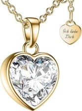 Amoonic herzkette gold silber - herzkette, (silber