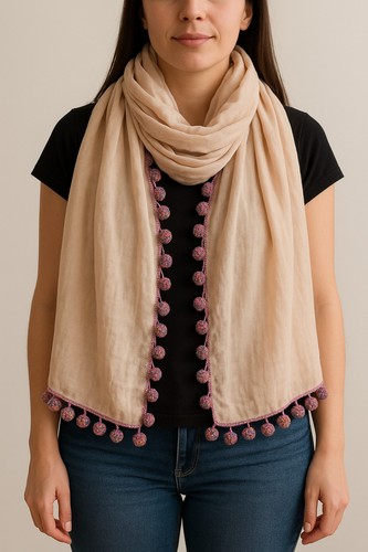 Schal tuch aus leinen beige - leinen,