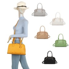 Boutique S-Medium Beuteltasche Damen Kunstleder Schloss Anhänger Beuteltasche Schulter Handtasche