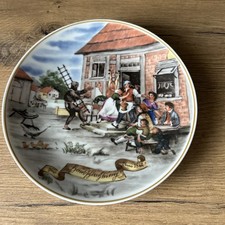 Porzellanteller 2er Set : Dorfmusikanten Und Hausschlachtung als Motive