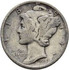 USA Liberty One Dime 1943
