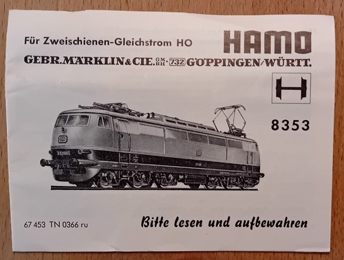 Märklin hamo beschreibung - -,