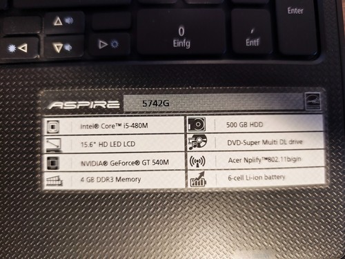 Acer aspire 5742g - 5742g, 4gb