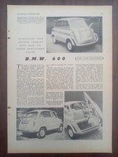 BMW 600, micro car, Kleinstwagen, I, Bericht, 1957