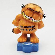 ©1981 BULLY West Germany 2" Comicfigur GARFIELD mit WAAGE Diät Abnehmen Fasten