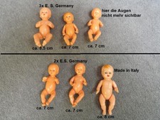 Mini Babypuppen, 5x E. Schwenk, 1x made in Italy, Hartplasik, teils Schlafaugen