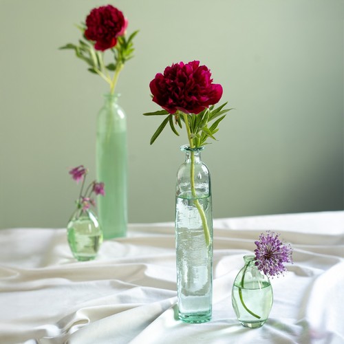 Retro glas vase - vase, grün