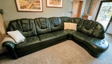 Ledercouch L Form Dunkelgrün Sofa Couch