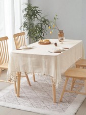 Tischdecke Leinen Beige