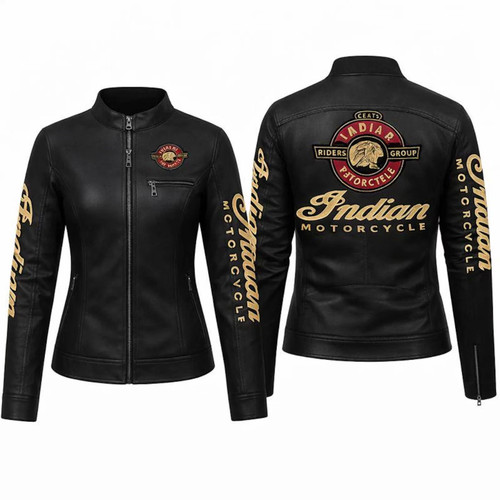 Women black leather indian - women's,