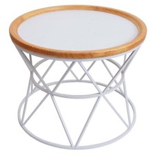 B-Ware Couchtisch MCW-N32, Beistelltisch, Metallgestell Holz 66cm weiß