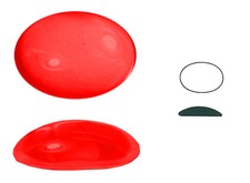 Muggelstein, gerumpelt, oval