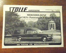 Mercedes w123 Leichenwagen Bestattungswagen Stolle Aufbau Werbung Literatur