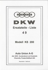 Ersatzteile Liste DKW 49, Modell KS 200