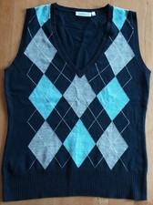 Damen Pullunder Yessica Gr. M Blau Rautenmuster Sehr Guter Zustand Top