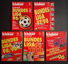 5x Kicker Sonderheft EM 96, 96/97, 97/98, 98/99, 99/00 jeweils mit Stecktabelle
