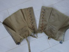 Original !! US Army Gamaschen M1938 WWII Leggings Canvas Größe 3 R von 1942 !!