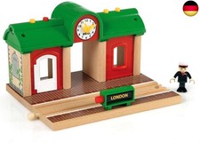 BRIO World 33578 Sprechender Bahnhof Eisenbahn Zubehör mit Aufnahmefunktion - 