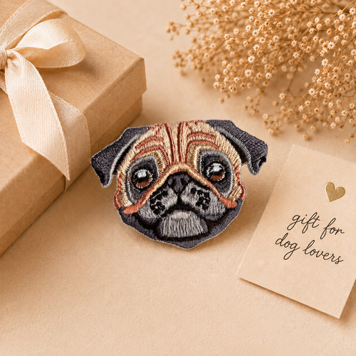 Mops hund aufbügler patch - aufbügler,