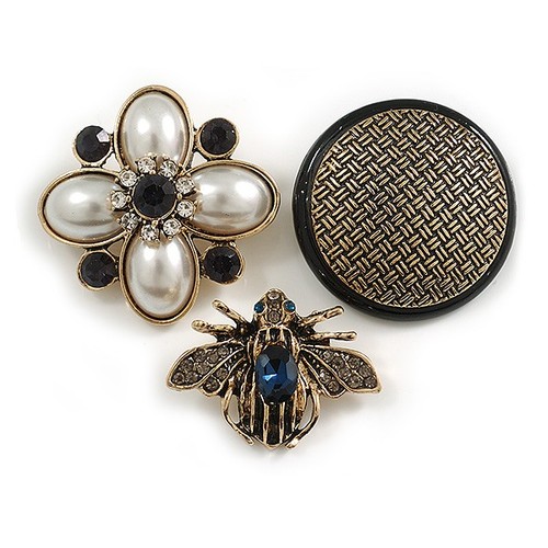 Knopf biene blume brosche - brosche, set