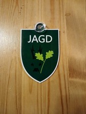 Schild mit Saugnapf Jäger