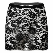 DE Damen Transparent Mesh Negligee Mini-Kleid Dessous Reizwäsche Unterwäsche