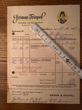 Kautabak Rechnung Grimm & Triepel Nordhausen Unterrieden Werra 1955 Reklame