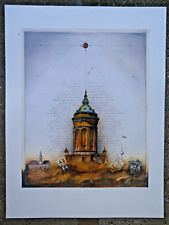Dieter Portugall Mannheimer Wasserturm Kunstdruck unsigniert Edition Petschmann