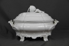 Nymphenburg Porzellan ovale Terrine Suppenterrine weiß Rokoko Zitrone 1