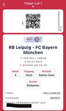 Sammlerticket RB Leipzig - FC Bayern München DFL-SuperCup 30.07.2022 E-Ticket