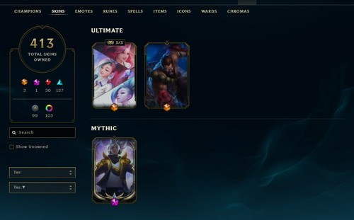 Lol account lvl 376 - 376,, platin