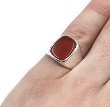 925 Silber Siegel Ring roter