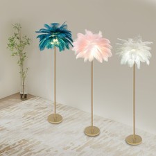 Weiß/Blau/Rosa LED Straußenfeder Stehlampe, für Wohnzimmer und Schlafzimmer
