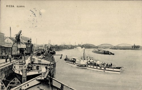 Riesa der elbe - ak,