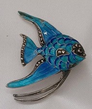 Fisch-Brosche von "SCALAR" - 835 Silber/Emaille - vintage 