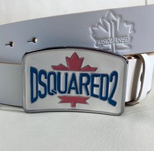 White DSquared2 Leather Belt