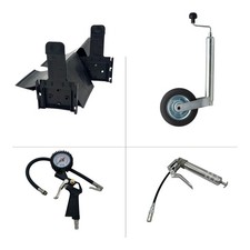 Anhänger Stützrad D48 150kg Vollgummirad Drucklager Spindel Kurbel Metallfelge