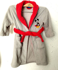 Disney Bademantel sehr weich  gestickte Micky Mouse Grau / Rot  Maße beachten