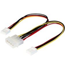 PC - Stromkabel Y-Kabel intern Verteiler Adapter 5,25" - 2x 3,25"