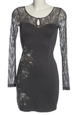 VELVET KITTEN Etuikleid Damen Kleid Gr. DE 36 hellgrau-wollweiß-khaki Elegant