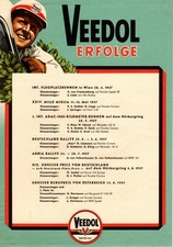 Veedol Prospekt Motorsporterfolge 1957 extrem selten