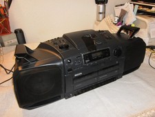 PHILIPS AZ 8404/00 STEREO RADIO BOOMBOX, 2 x CASSETTE- OK!? Rarität Funk.-GUT!/1