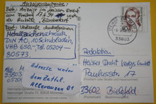 Postkarte, befördert von