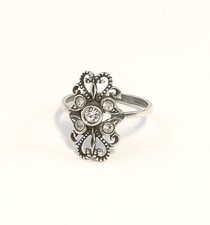 9901391-d 925er Silber Ring mit Swarovski-Steinen Gr. 53 floral