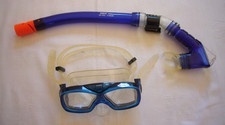 Schnorchelset Brille von FLADEN und MATRIX Schnorchel, blau,  Größe S/M