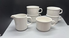 Rosenthal Variation Tapio Wirkkala weiß 5 Kaffeetassen Teetasse  + Milchkännchen