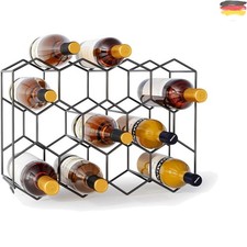 Weinregal für 14 Flaschen mit Weingläserhängern - Modernes Design 43x13,6x31