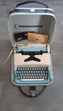 CONSUL SCHREIBMASCHINE REISESCHREIBMASCHINE ALT RAR BLAU WEIß KOFFER KOMPLETT