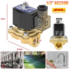 Magnetventil Messing 1/2" 0-10 Bar NC Stromlos Geschlossen AC 220V Ventil